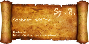 Szohner Nóra névjegykártya